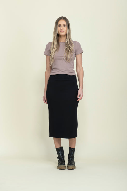 Erin-Luxe Fleece Midi Skirt